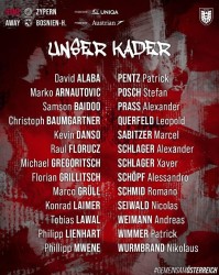 皇冠体育登录入口-奥地利大名单：阿拉巴领衔，萨比策、莱默尔、阿瑙、丹索入选